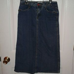 Cato girls long blue jean skirt size 12